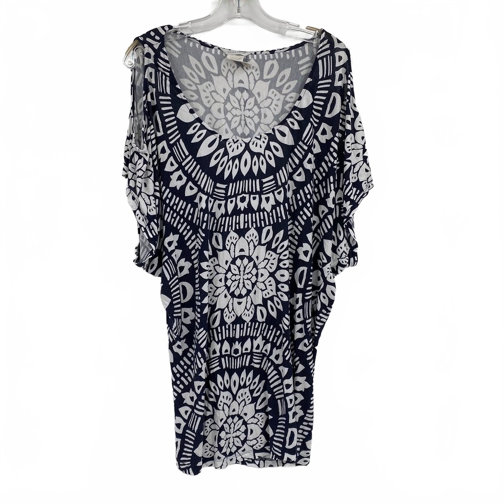 Trina Turk Blue White Cold-Shoulder Mini Dress | Women’s XS